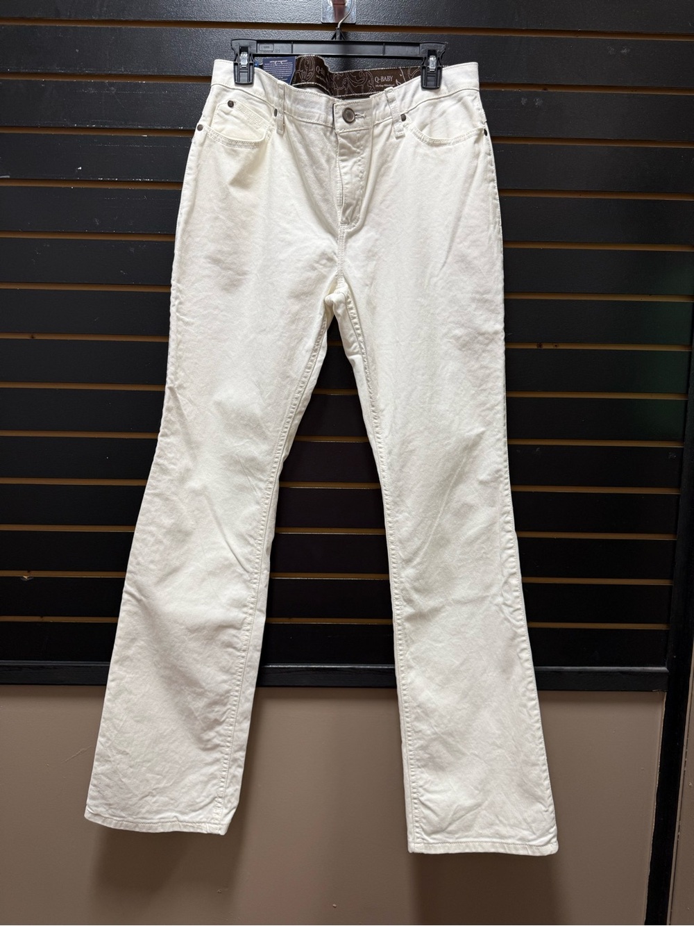 Wrangler Q-Baby Ultimate Riding Jeans 32/13 x 36 Ivory Bootcut NWT